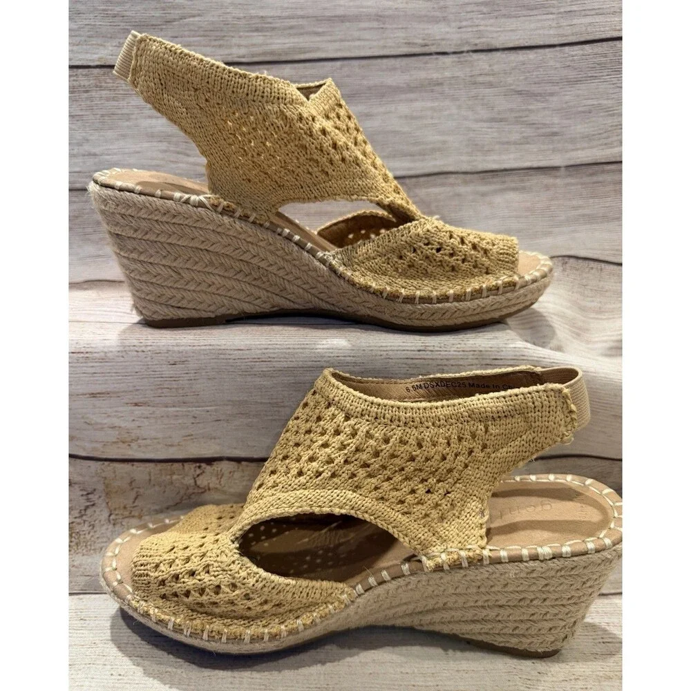 Gentle Souls By Kenneth Cole Women's Cody Knit Round Toe Wedge Sandals Size 6.5